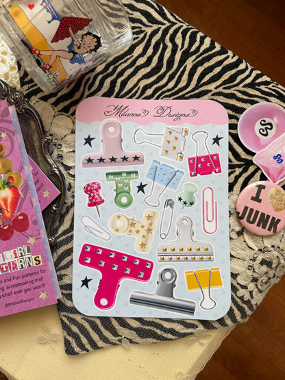 Cutzy clips sticker sheet