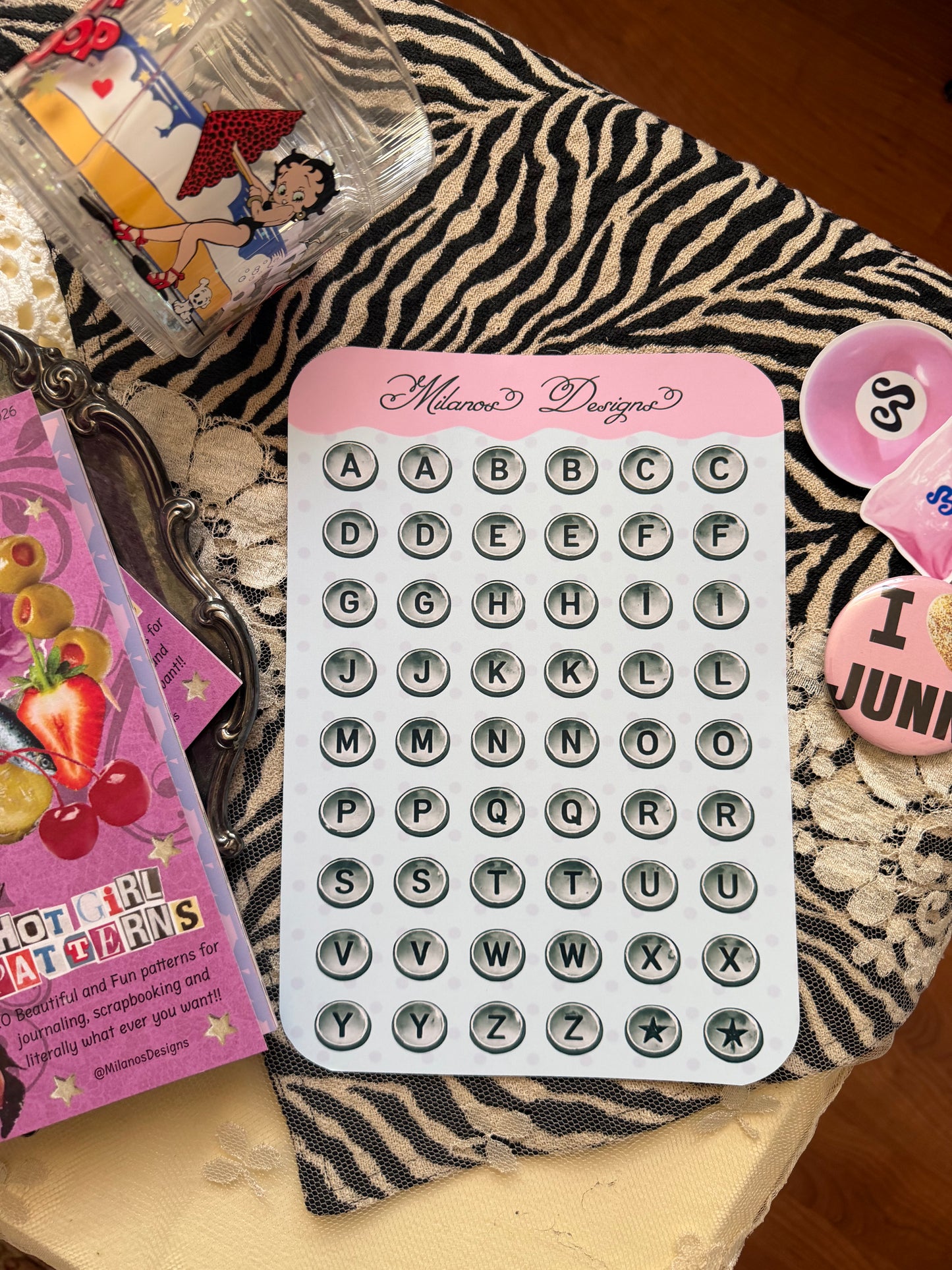 Stud letters sticker sheet
