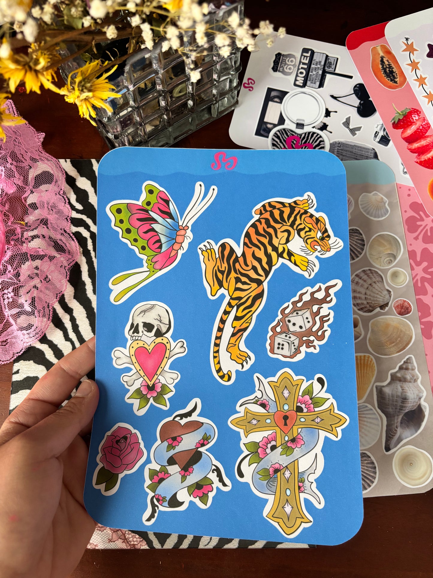 XL Y2K party sticker sheet