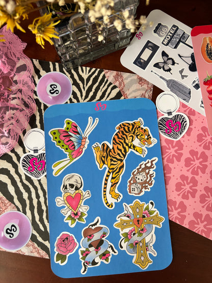 XL Y2K party sticker sheet