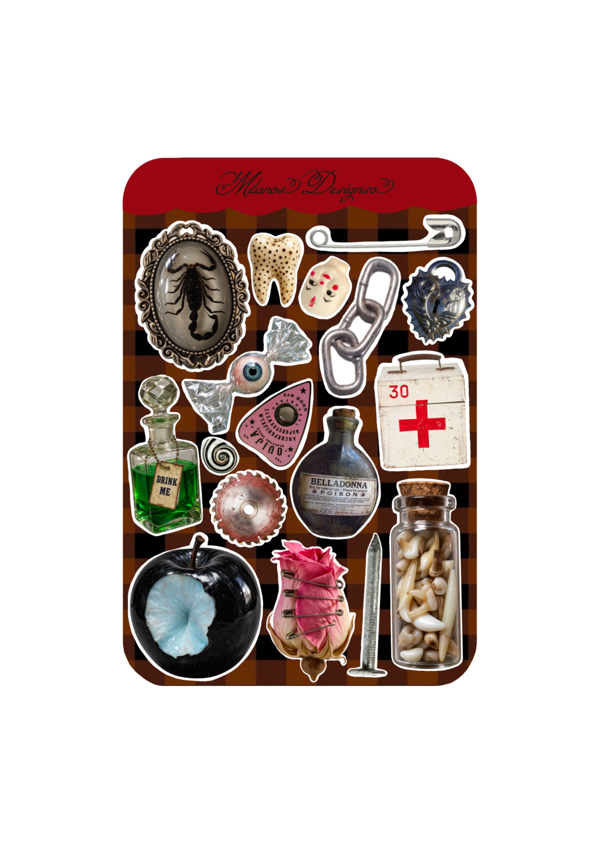 Inside a witches bag Sticker Sheet