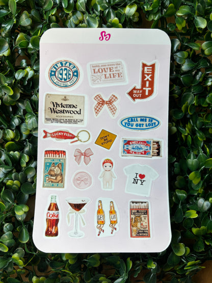 Vintage sticker sheet