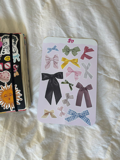 XL bow sticker sheet