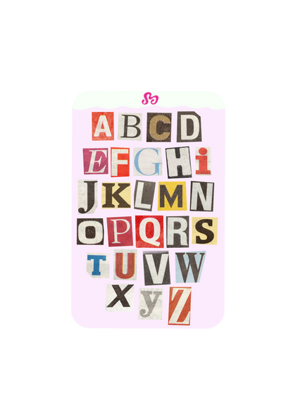 "Vintage letters"  Sticker Sheet (2pc)