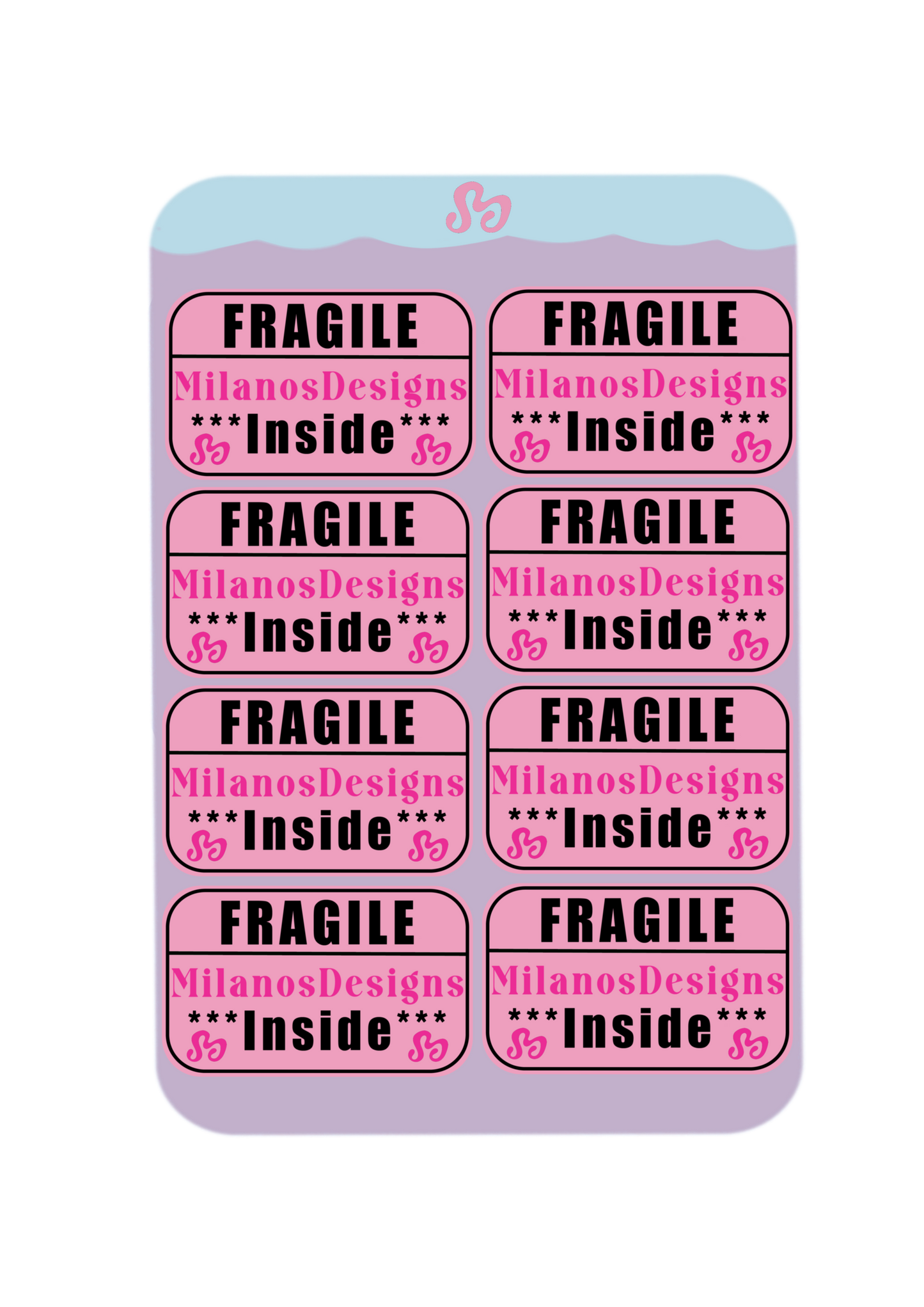 Fragile sticker sheet