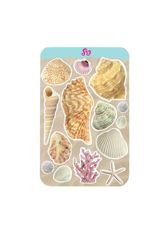 Large shell sticker sheet
