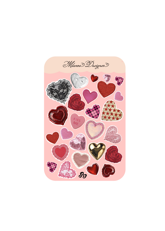 Hearts everywhere sticker sheet