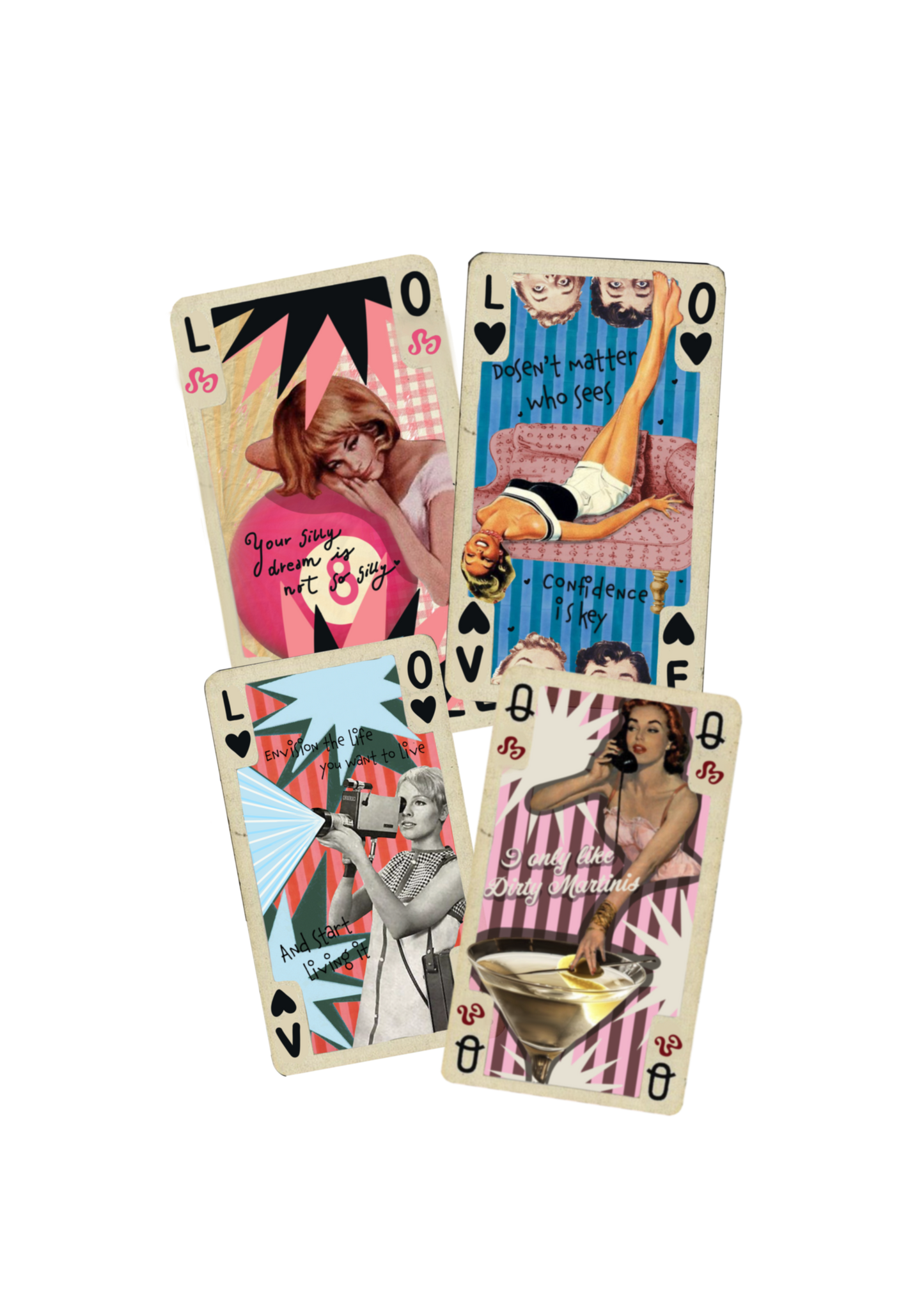 Pack of 4 collage stickers